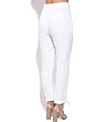 Ленен дамски панталон в бяло Vanessa-1 снимка