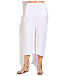 Ленен дамски бял панталон с джобове Ness-0 снимка