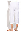 Ленен дамски бял панталон с джобове Ness-1 снимка