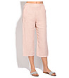 Ленен дамски розов 7/8 панталон с джобове Ness-0 снимка