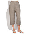 Ленен дамски 7/8 панталон с джобове Ness в бежов нюанс-0 снимка