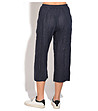 Ленен дамски тъмносин панталон с джобове Ness-1 снимка