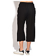 Ленен дамски черен 7/8 панталон с джобове Ness-1 снимка