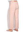 Дамски розов ленен панталон Edelina с плохи-1 снимка