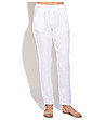 Дълъг дамски ленен панталон в бяло Eileen-0 снимка