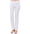 Бял ленен дамски панталон с колан Lexy-0 снимка