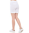 Къси дамски ленени панталони в бяло с колан Adel-1 снимка