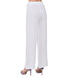 Бял ленен дамски панталон с еластична талия Tera-1 снимка
