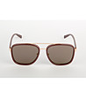 Unisex слънчеви очила в кафяво и златисто Pattos-2 снимка