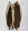 Кожена дамска чанта в бяло Inetta-2 снимка