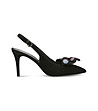 Ефектни черни дамски обувки от естествен велур Timea-0 снимка