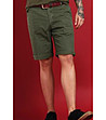 Памучен къс панталон Bruno в зелено с фин принт-4 снимка