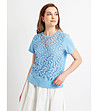Ефектна памучна дамска блуза в синьо Anatola-0 снимка
