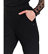 Черен дамски панталон с лъскав ефект Leyla-4 снимка
