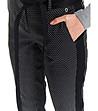 Черен дамски памучен панталон с бял принт Zorena-4 снимка