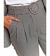 Кариран дамски 7/8 панталон на пепит в черно и бяло Leonie-3 снимка