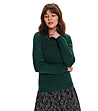 Масленозелен дамски плетен пуловер Volena-0 снимка