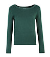 Масленозелен дамски плетен пуловер Volena-4 снимка