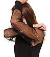 Черна дамска блуза с тюлени елементи Santi-3 снимка