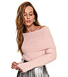 Дамски светлорозов пуловер от мека пухкава материя Belinda-0 снимка