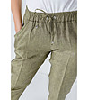 Ленен дамски панталон в зелен нюанс Sarifa-3 снимка