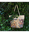 Бежова дамска чанта с многоцветен принт Diamantina-3 снимка