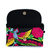 Черна дамска чанта с многоцветни бродерии Simina-2 снимка