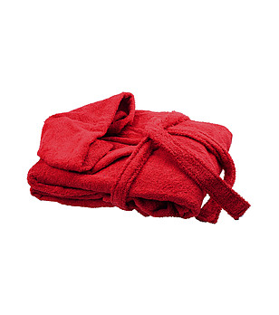 Червен unisex памучен халат за ръст 164 см снимка