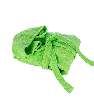 Зелен unisex памучен халат за ръст 164 см снимка