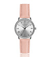 Сребрист дамски часовник с розова кожена каишка и кристали Mia-0 снимка