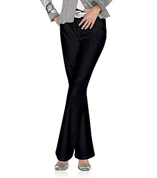 Черен дамски памучен панталон Berta за ръст до 160 см снимка