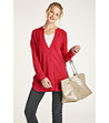 Червена дамска блуза с ефектен дизайн Zola-0 снимка