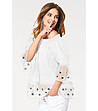 Ефектна дамска бяла блуза с дантелени детайли Sorena-0 снимка