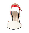 Дамски кожени обувки в бяло, черно и червено Elina-3 снимка