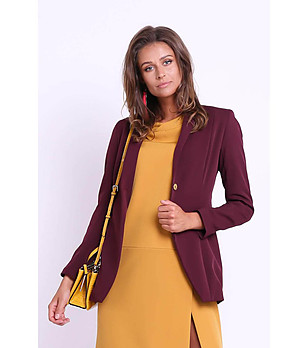 Дамско сако в цвят бордо Dorea снимка