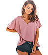 Розова дамска памучна блуза Nelia-0 снимка