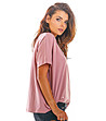 Розова дамска памучна блуза Nelia-3 снимка