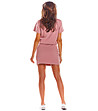 Розова памучна рокля с джобове Milika-1 снимка