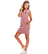 Розова памучна рокля Sarina-2 снимка