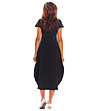 Дълга памучна черна рокля Karina-1 снимка