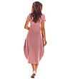 Дълга памучна розова рокля Karina-2 снимка