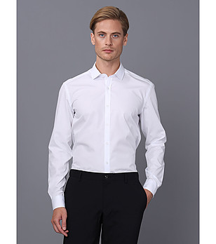 Бяла памучна мъжка риза Yanis снимка