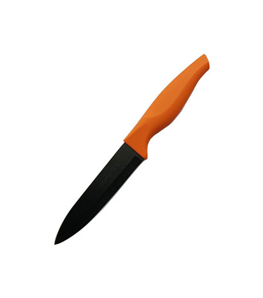 Черен керамичен нож с оранжева дръжка 16 см снимка