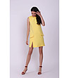 Жълта рокля Vencia с цепка-0 снимка