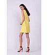 Жълта рокля Vencia с цепка-1 снимка
