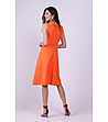 Оранжева рокля с набори при талията Evelina-1 снимка