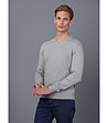 Мъжки памучен пуловер в сиво Claudio-2 снимка