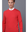 Мъжки памучен пуловер в червено Claudio-3 снимка