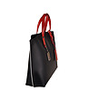 Дамска кожена чанта в черно и червено Sparta-2 снимка