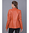 Дамско сако от естествена кожа в оранжево Mirna-1 снимка